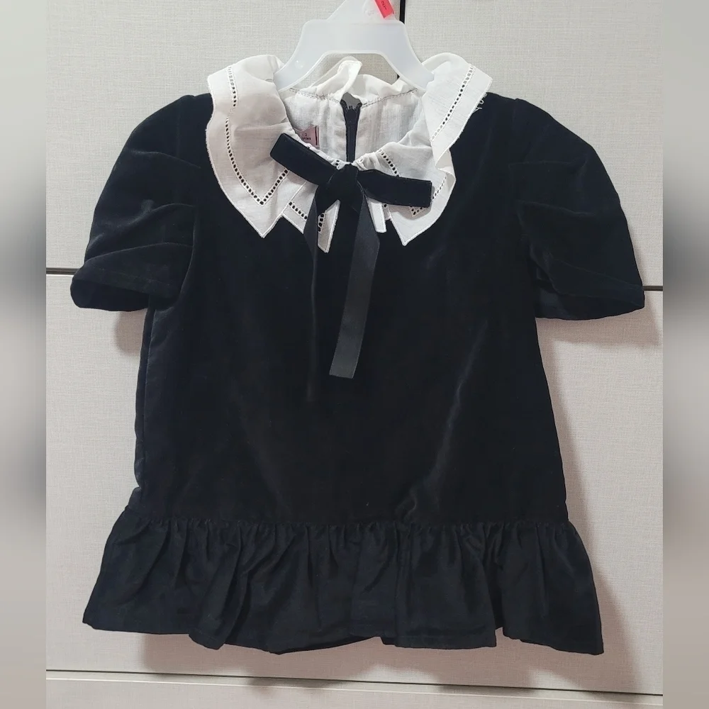PHI CLOTHING "Lila" Black Velvet Dress 2T - Picture 2 of 8